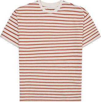 Knowledge Cotton Apparel Organic Cotton Striped T-Shirt T-Shirt f&uuml;r Herren | rosa