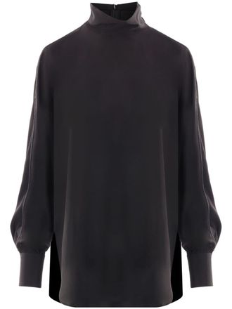 Brunello Cucinelli Blusa a collo alto - Nero