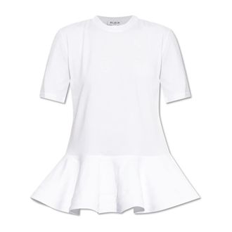 Alaia Peplum T-shirt - Tops - Mujer - Blanco - S
