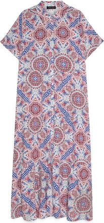 Fiorella Rubino Shirtdress met print - Dames - Shirt Kleedjes - Rood - 4XL - Kleedjes
