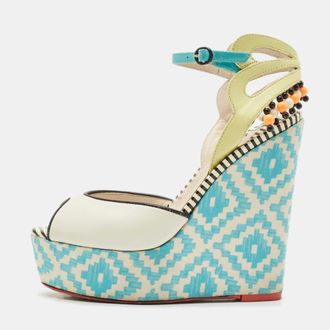 Sophia Webster Multicolor Leather Lucita Espadrille Wedge Sandals
