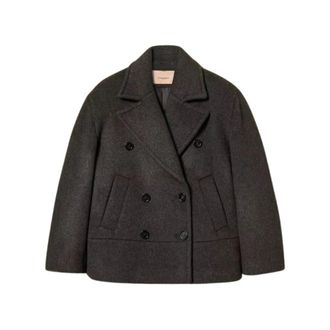Twinset Caban Jas - Dames - Mantel - Grijs - M - Wol - Jassen
