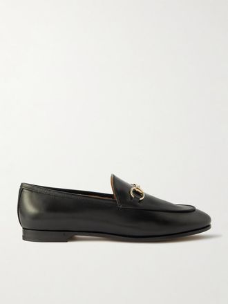 Gucci Jordaan Loafers Aus Leder Mit Horsebit-detail - Schwarz