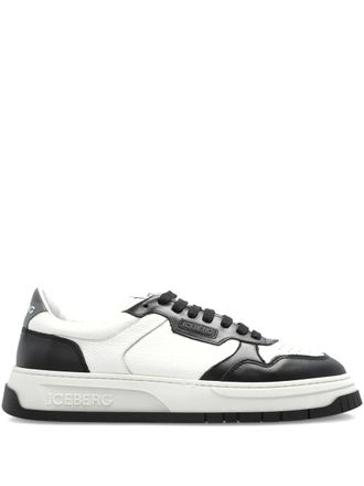 Iceberg logo-plaque sneakers - men - Leather/Fabric/Rubber - 44 - White