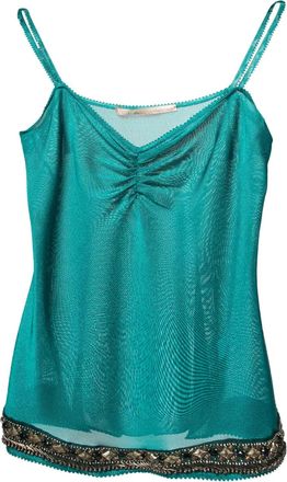 Cavalli knit embellished tank-top - Blue