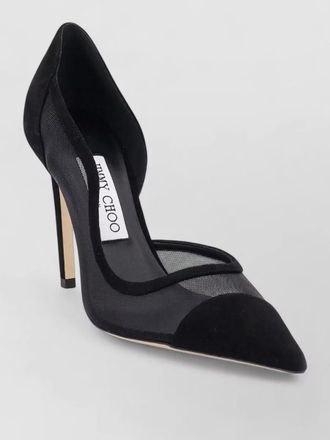 Jimmy Choo London brigitte 100 suede mesh pointed pumps