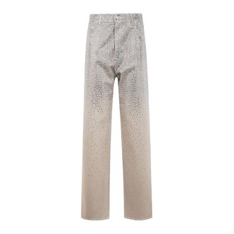 Golden Goose Straight Jeans, female, Multicolor, Size: W28 Journey Embellished Wide-Leg Jeans