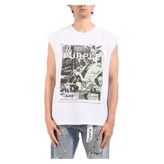 Purple Sleeveless Tops, male, White, Size: XL Noise Tank Top