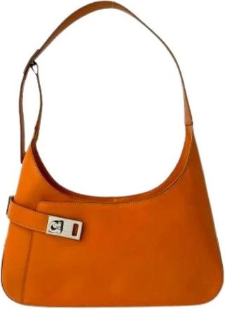 Ferragamo Pre-owned Shoulder Bags, female, Orange, Size: ONE SIZE Pre-owned Leather Shoulder Bag