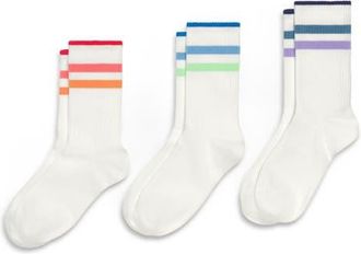 primary Tonal Ringer Athletic Sock 3-Pack in Tonal Rainbow Mix at Nordstrom, Size Large/x-Large