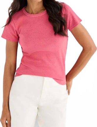 Nic+Zoe Speckled Crew Neck Tee In Rasperry