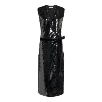 Alberta Ferretti Sequin midi jurk - Dames - Jurken - Zwart - Maat: S Poliester