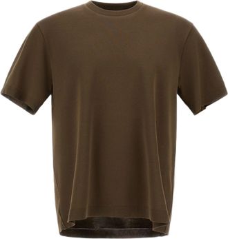 Herno Double-Layered Piqu&eacute; Cotton T-Shirt With Ribbed Detailing