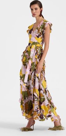 La DoubleJ Lollipop Wrap Dress in Big Flower Rose Pink at Nordstrom, Size X-Large