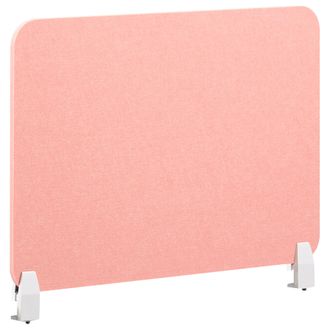 Beliani Panel Separador Ac&uacute;stico Escritorio Pet Tapizado En Tela 80 X 72 Cm Rosa Claro Split