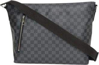 Louis Vuitton Pre-owned Cross Body Bags, male, Black, Size: ONE SIZE Pre-owned Mick MM Damier Graphite Shoulder Bag