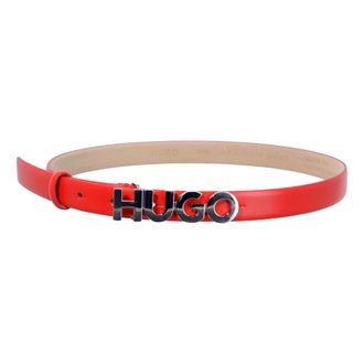 HUGO BOSS Zula Riem 2 cm - Dames - Riemen - Rood - 90 CM - Leer - Accessoires