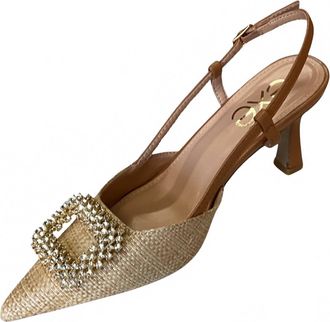 Ex&eacute; Womens Wilma Slingback Dress Sandals In Beige Camel