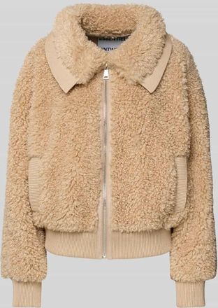 Essentiel Loose Fit Webpelzjacke mit Umlegekragen in Beige, Größe XS