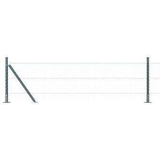 Berkfield Home Fence Posts Set of 26 Green Powder-Coated Steel 3.2 x 3.2 x 50 cm
