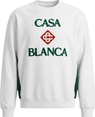 Casablanca Logo Sweatshirt - Heren - Sweatshirts - Wit - M - Katoen - Hoodies & sweatvesten