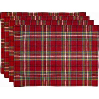 Solino Home Linen Placemats - Classic Tartan Plaid, 14 x 19 in Red at Nordstrom, Size Medium