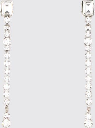 Alessandra Rich Orecchini in ottone cromato con strass incastonati