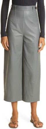 Vince Leather Wide Leg Crop Pants in Sea Stone at Nordstrom Rack, Size 12