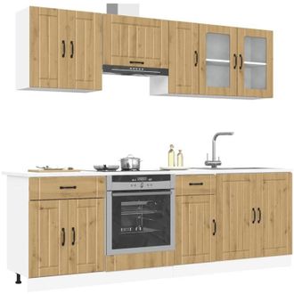 vidaXL Vidaxl - Set Mobili da Cucina 8 pz Kalmar Rovere Artigianale Truciolato