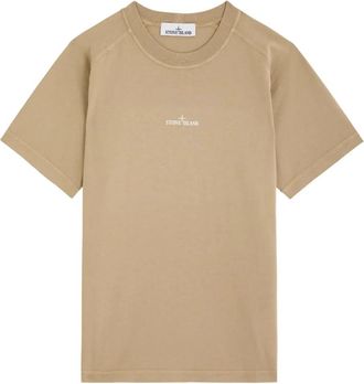 Stone Island T-shirt con logo - Toni neutri