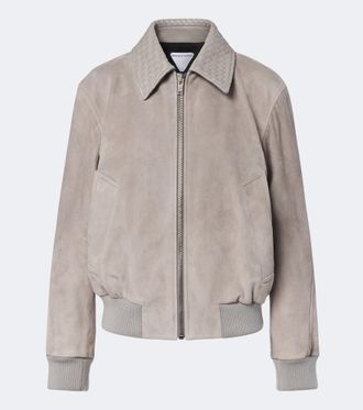 Bottega Veneta Intrecciato suede blouson jacket