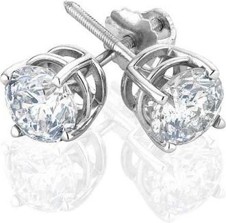 DiamondMuse Diamond Muse 1.25 cttw 14KT White Gold Prong Set Diamond Stud Earrings for Women