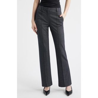 Theory Slim Herringbone Knit Pintuck Pants in Navy Multi at Nordstrom, Size 00