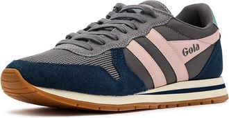 Gola Daytona Womens Shoes Ash/Navy/Chalk Pink : 7.5 B - Medium, Textile/Suede/Leather