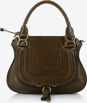 Chlo&eacute; Hand- und Schultertasche aus gl&auml;nzendem Glattleder Marcie Small