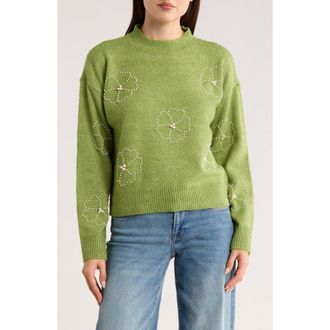By Design Clara Mock Neck Sweater in Sage Heather at Nordstrom Rack, Size X-Small