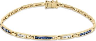 Bony Levy 18K Gold El Mar Gemstone and Natural Diamond Line Bracelet in 18K Gold/blue Sapphire at Nordstrom, Size 7