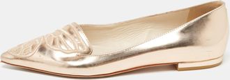 Sophia Webster Rose Gold Leather Bibi Butterfly Ballet Flats