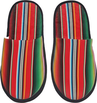 Generic Mexican Serape Blanket Stripes Men Women House Shoes Cosy House Slippers Fluffy Slippers For Indoor Outdoor Winter L