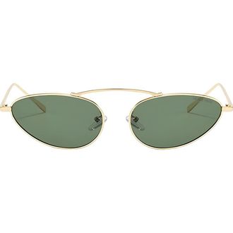 Fifth and Ninth Daphne 60mm Polarized Cat Eye Sunglasses in Gold /Green at Nordstrom