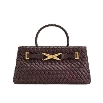 Generic Woven Bag Handbag Shoulder Crossbody Womens Sensation Spring Soft PU Leather(Wine red)