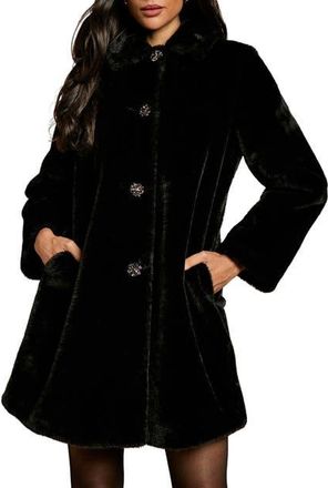 Coast Button Through Occasion Coat in Black at Nordstrom, Size 14