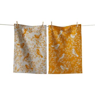 Tag Canyon Print Birds & Vines Dt S/2 Ochre Ochre Cotton Everyday in Yellow at Nordstrom