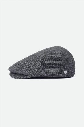 Brixton Mens Hooligan Snap Cap In Grey Black Herringbone