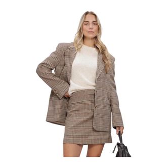 Simple Niena Blazer - Dames - Blazers - Beige - L - Katoen - Jassen