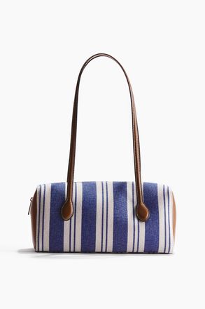 H&M Rechteckige Schultertasche aus Canvas - Blau/Gestreift