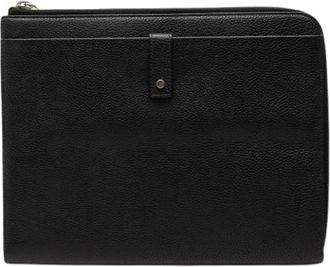Saint Laurent Pre-owned Vintage Leren Clutch - Dames - Vintage Clutch - Zwart - ONE Size - Leer - Vintage
