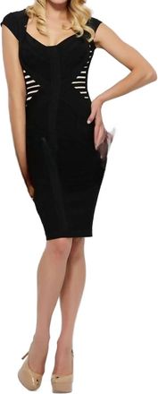 Mac Duggal Open Back Sheath Dress In Black/nude