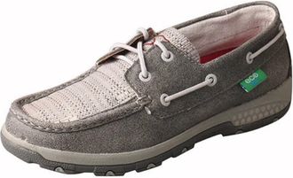 Twisted X Boots Womens Boat Shoe Driving Moccasin In Grey Eco