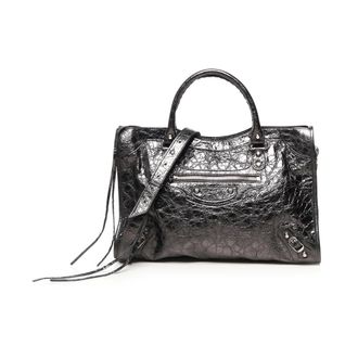 Balenciaga Le City Bag Medium - Dames - Tassen - Grijs - Maat: ONE Size Zijde